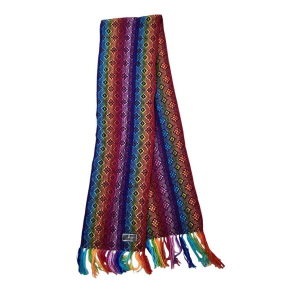 Ruashka alpaca wool fringes multicolor scarf - Picture 2 of 3